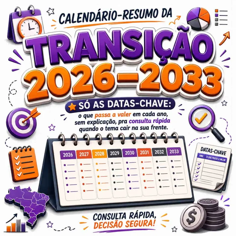 Mockup do Bônus 1 Calendário-Resumo da Transição 2026-2033