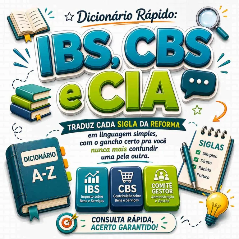 Mockup do Bônus 2 Dicionário Rápido: IBS, CBS e Cia
