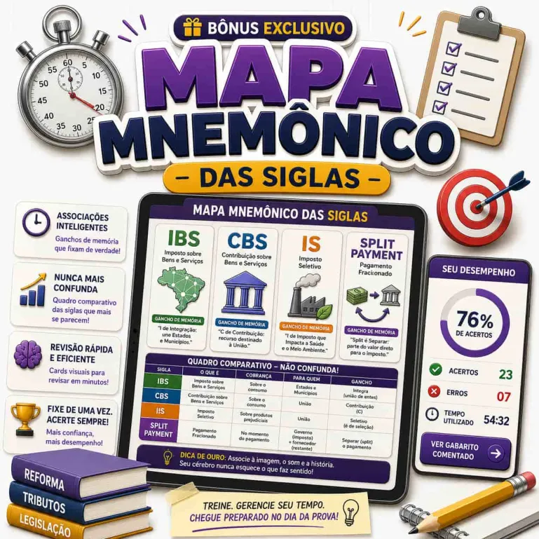 Mockup do Bônus 5 Mapa Mnemônico das Siglas